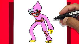 How to DRAW KISSY MISSY Damaged - Poppy Playtime 5 (  EAS...