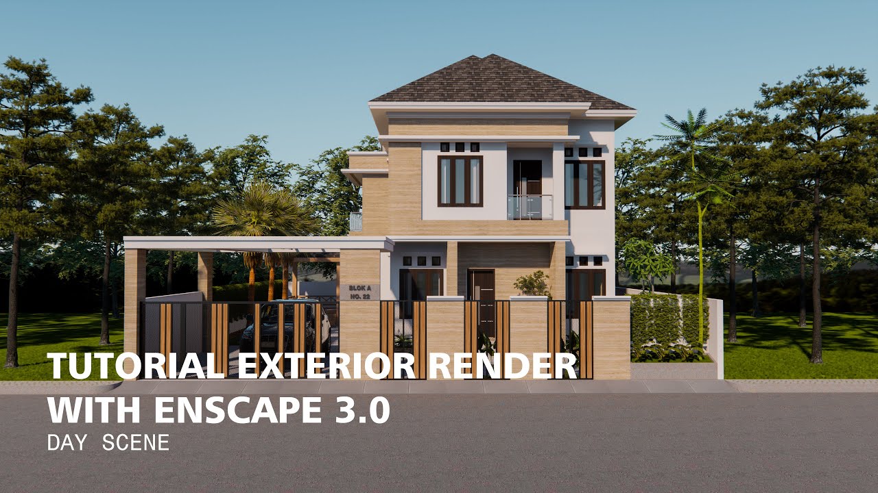 TUTORIAL RENDER DAY SCENE EXTERIOR | ENSCAPE 3.0 - YouTube