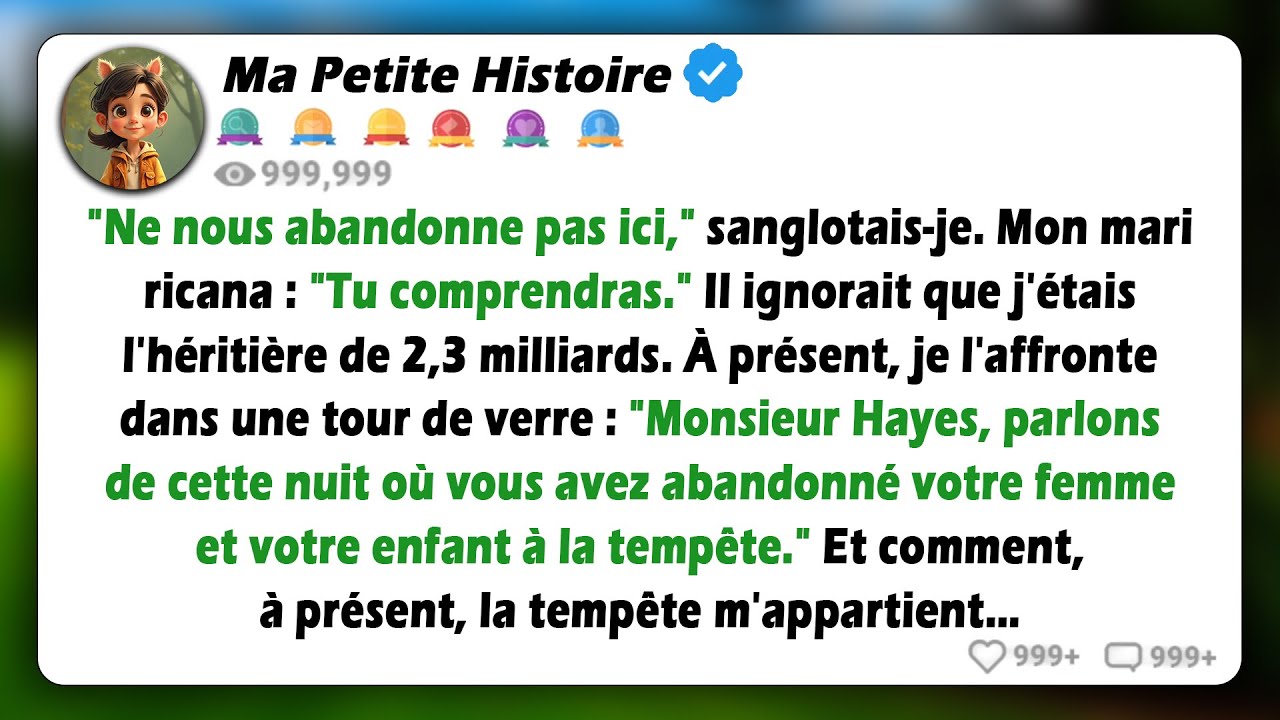 Mon mari nous a jetés, mon enfant et moi, dans un blizzard pour sa maîtresse - il ignorait que...