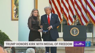 Charlie Kirk awarded Presidential Medal of Freedom posthumously by President Trump