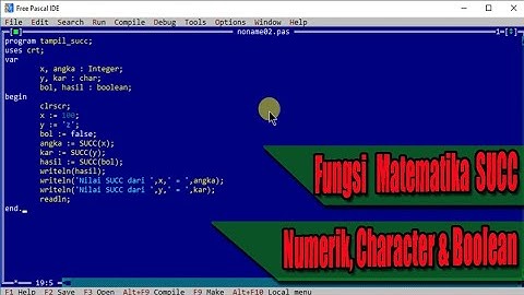 PROGRAM #25 MENGGUNAKAN FUNGSI SUCC DALAM PENGOPRASIAN MATEMATIKA PASCAL
