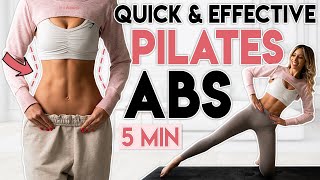QUICK &amp; EFFECTIVE ABS PILATES WORKOUT 🔥 Get a Flat Stomach | 5 min