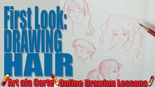 Drawing Short, Curlie, Wavy and Straight Hair