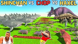 SHARK vs SHINCHAN TEAM vs HAXEL TEAM vs CHOP TEAM in Animal Revolt Battle Simulator