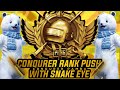 Pubg Mobile live| S17 Conqueror Rank Push With Snake Eye| Hand Cam Live| Road To 50K