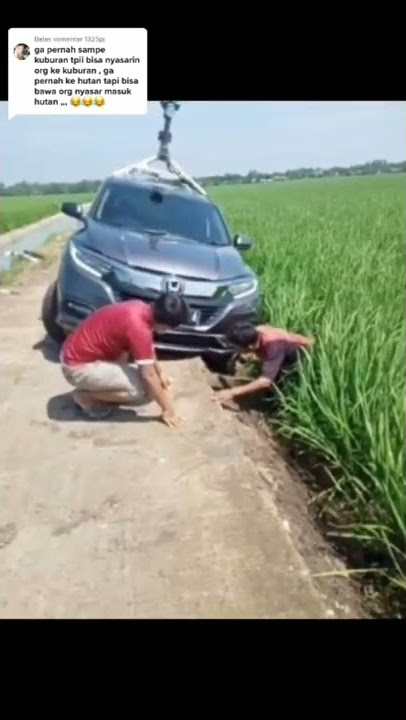 mobil google map masuk sawah