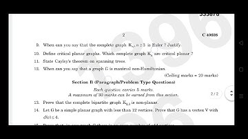 6th sem bsc maths graph theory 2023 year question paper calicut university