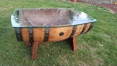 Making A Wine Barrel Coffee Table.