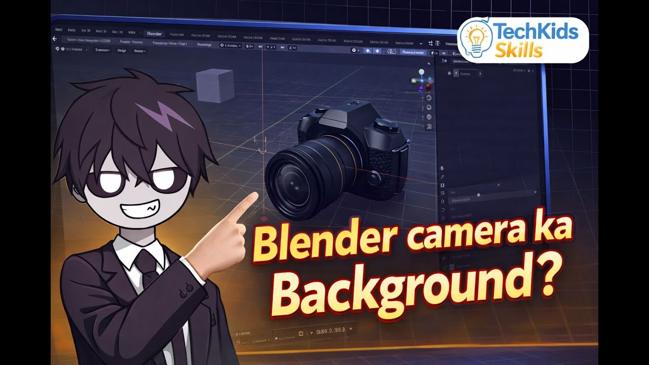 Blender Camera ka Background Kaise Change Karein? | Kids Friendly Blender Tutorial | TechKids Skills