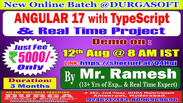ANGULAR 17 with TypeScript Online Training @ DURGASOFT