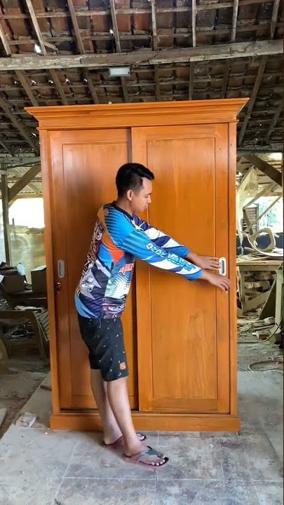 lemari sliding pintu 2 #kayujati  #shorts