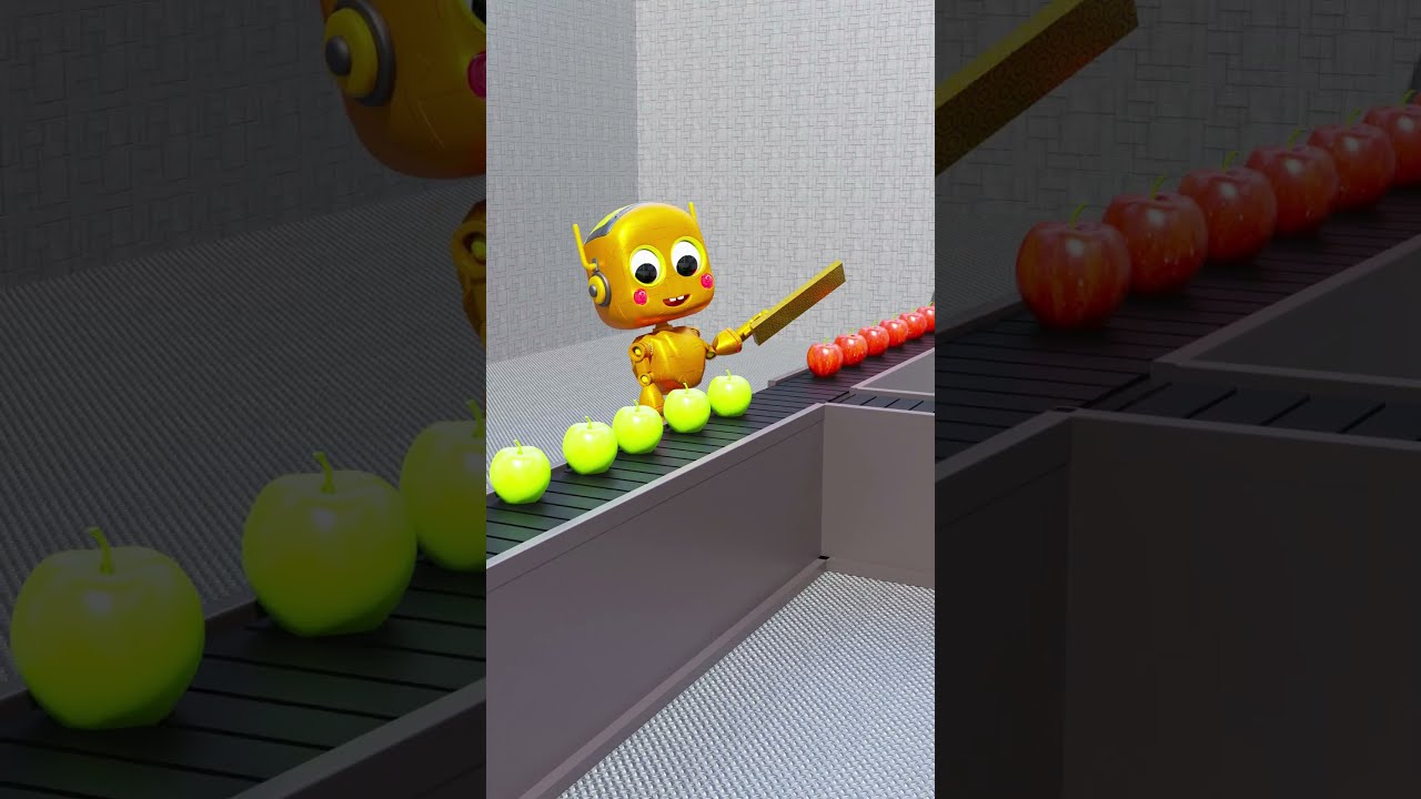 Red Apple Vs Green Robot Showdown