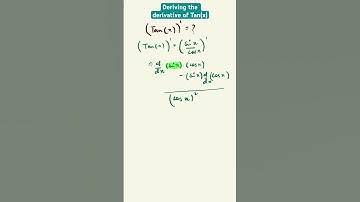 Deriving the derivative of Tan(x) #shorts #calculus #maths #math #derivatives