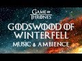 Game of thrones music  ambience  godswood of winterfell  beautiful relaxing music and snowfall