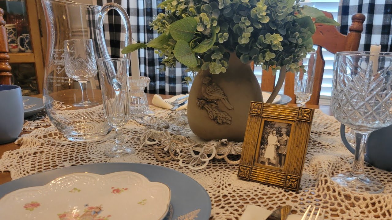 Heritage  tablescape dedicated to my In-Laws WALTZING MATILDA plays at the end (An Australian song)