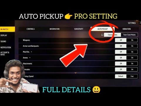 Auto Pickup Setting Full Details | Free Fire Setting