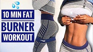 10 MIN FAT BURNING HIIT BODY WEIGHT WORKOUT|Bed Time workout routine~Janekate