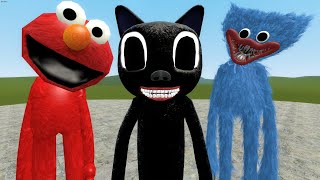 CARTOON CAT VS HUGGY WUGGY VS ELMO in Garrys Mod