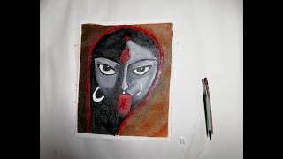 Easy kali Maa face Drawing || How to draw Maa kali easily || Easy Acrylic Techniques on Canvas