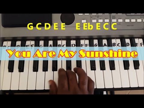 You Are My Sunshine Easy Piano Keyboard Tutorial (Right ...