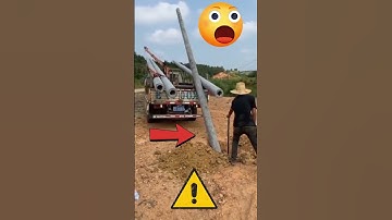 ❗🔱🤏⚡👉 Look, how easy to install electric lighting pole? #shortsfeed #electric