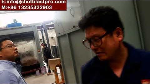 Overhead Rail Conveyor Shot Blasting Machine Working Process Video - Qinggonng Machinery