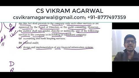 Section 144 of Companies Act, 2013 | Prohibited Services | CS Vikram Agarwal