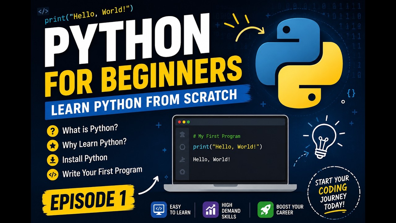 Python Tutorial for Beginners | Learn Python from Scratch | Episode 1 ...
