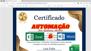 COMO CRIAR VÁRIOS CERTIFICADOS UTILIZANDO O EXCEL E O WORD DE FORMA AUTOMÁTICA PASSO A PASSO