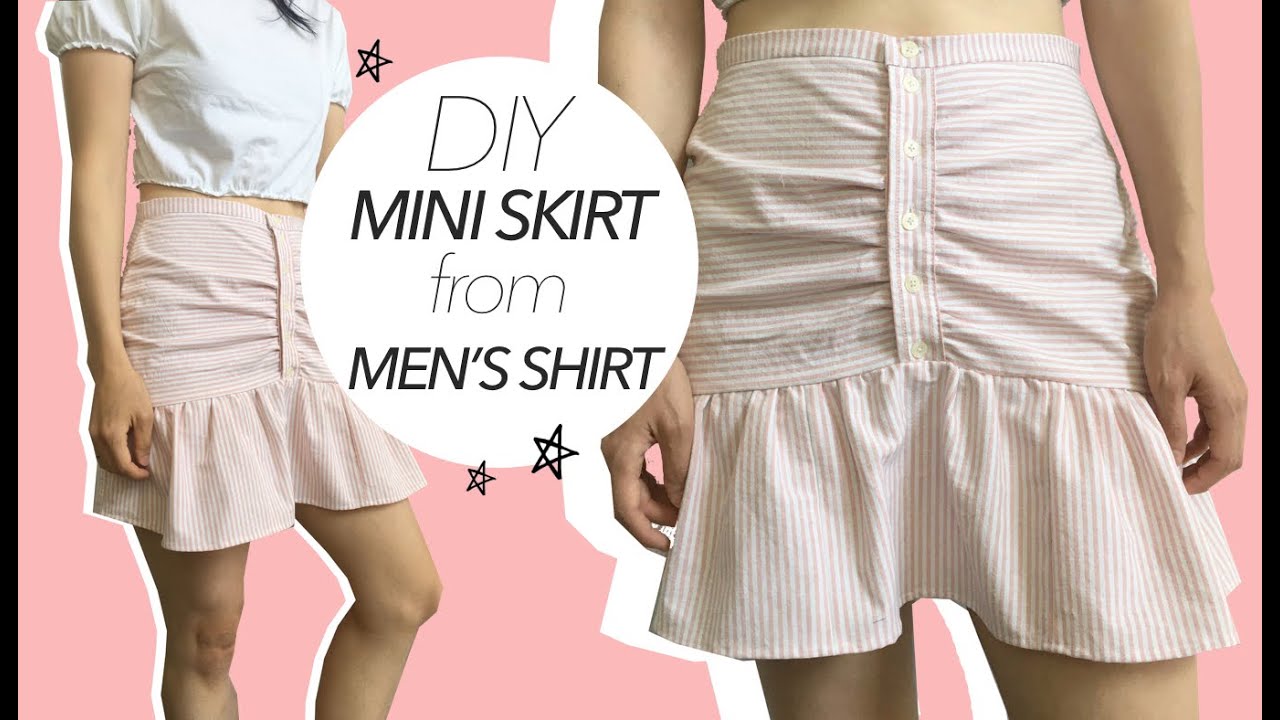 Mini Skirt From Men’s Shirt - YouTube