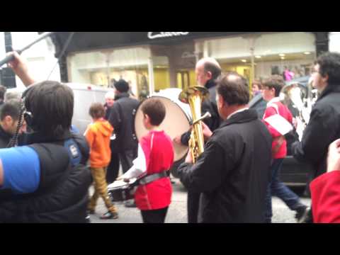 Aberystywth 1.03.2013 March Great Darkgate Street St Davids Day parade