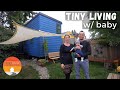 German Couple's Tiny House Life in US with Baby + Creative Storage