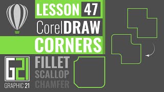 Fillet Scallop Chamfer CorelDRAW Tutorial Lesson 47 آموزش ادیت گوشه اشکال هندسی در کورل دراو جلسه ۴۷