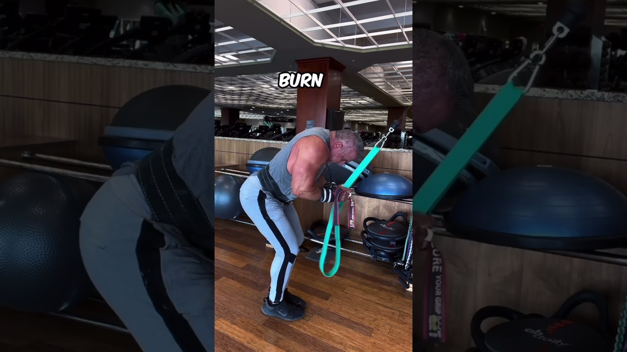 really pump up your triceps, try these leaning cable push downs,a resistance band