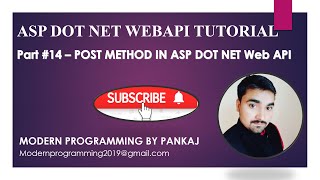 Part 14   POST METHOD IN ASP DOT NET Web API