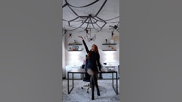 Dollar Tree DIY Spider Web Ceiling🕷️🕸️ #halloween #halloweendecorations #halloweencrafts #diy