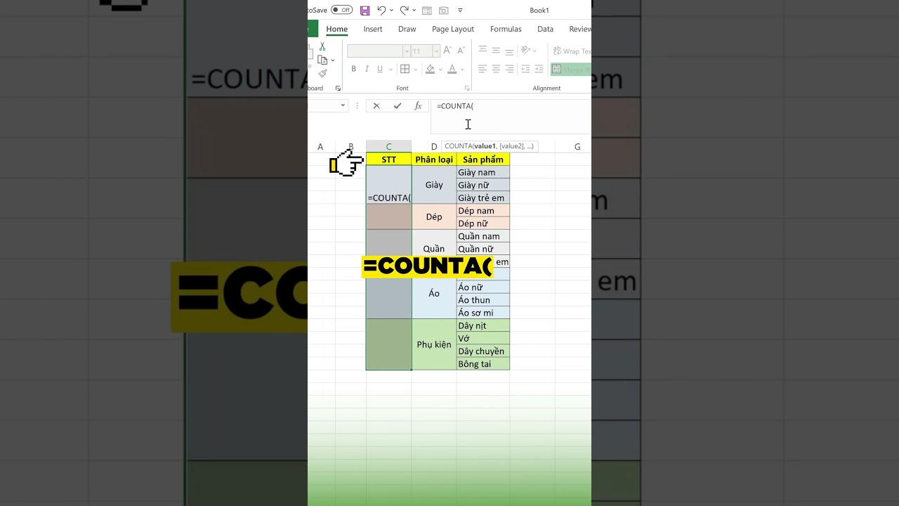 [Thủ thuật Excel] Cách điền số thứ tự cho các ô gộp trong Excel (Nâng cao) #Shorts