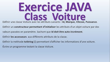 EXERCICE JAVA | Class Voiture
