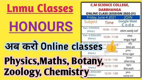 Lnmu cm science college online classes schedule 2021
