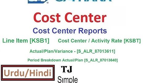SAP-CO-CC-06-Cost Center Reports in SAP HANA[KSB1] [KSBT][S_ALR_87013611][S_ALR_87013640]-Hindi/Urdu