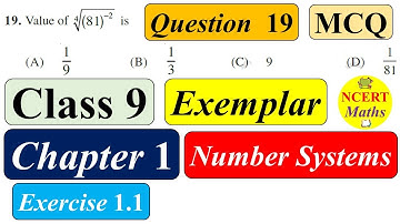 NCERT Class 9 Maths Chapter 1 Exemplar | Question 19 | MCQ | Exercise 1.1 | number systems | CBSE
