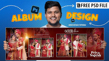 How to create wedding album design in Photoshop  Couple Album  12x36  2023