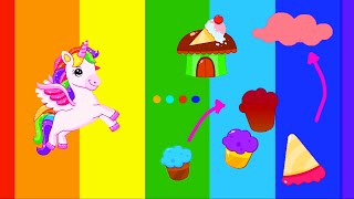 Unicorn World Shadow Match game / Unicorn connects objects with shadow / Educational games screenshot 4