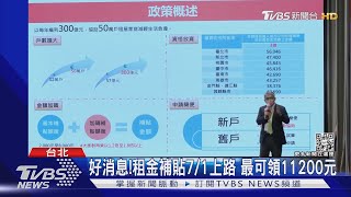 好消息! 租金補貼7/1上路 最可領11200元｜TVBS新聞