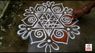 Aadi 18 star designs rangoli kolangal aadi kiruthigai special rangoli@KaalaiThendralkolangal