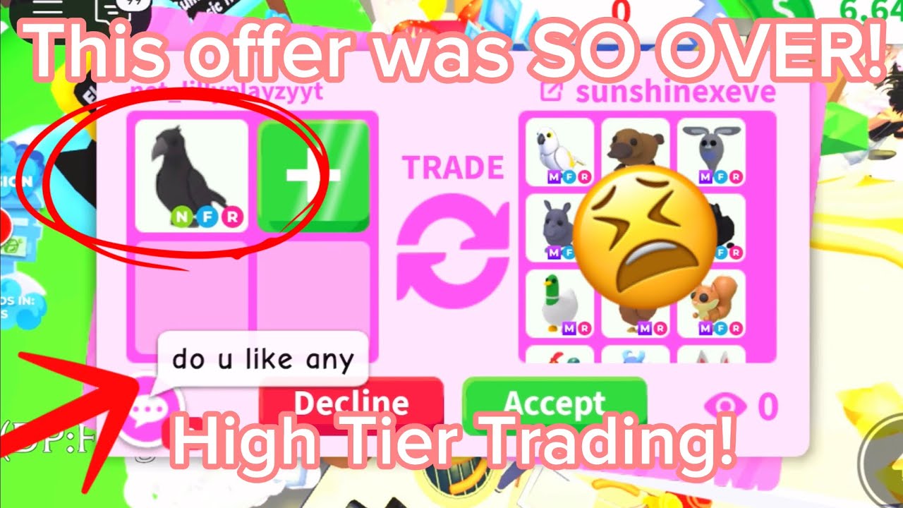 ✨She was SO OVER For My NEON CROW! High Tier Trading! Growing My Inventory! Adopt me Trading! Roblox