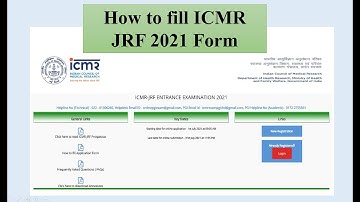 How to fill ICMR JRF 2021 Form|| Step by step explanation