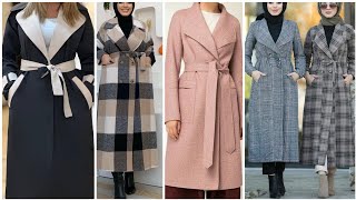 ملابس تركية للمحجبات موضة خريف وشتاء 2023/2024 أرقي واجمل موديلات معاطف شتوية |montou femme hijab