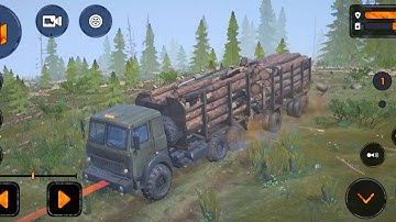 Transporting 2 Big Log Trailer lumber mill || MudRunner Gameplay Android