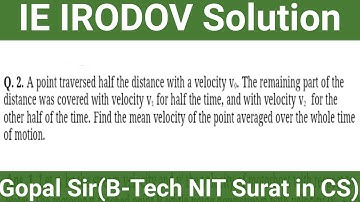 IE IRODOV Solution - kinematics - Chapter 1, Question 1.2